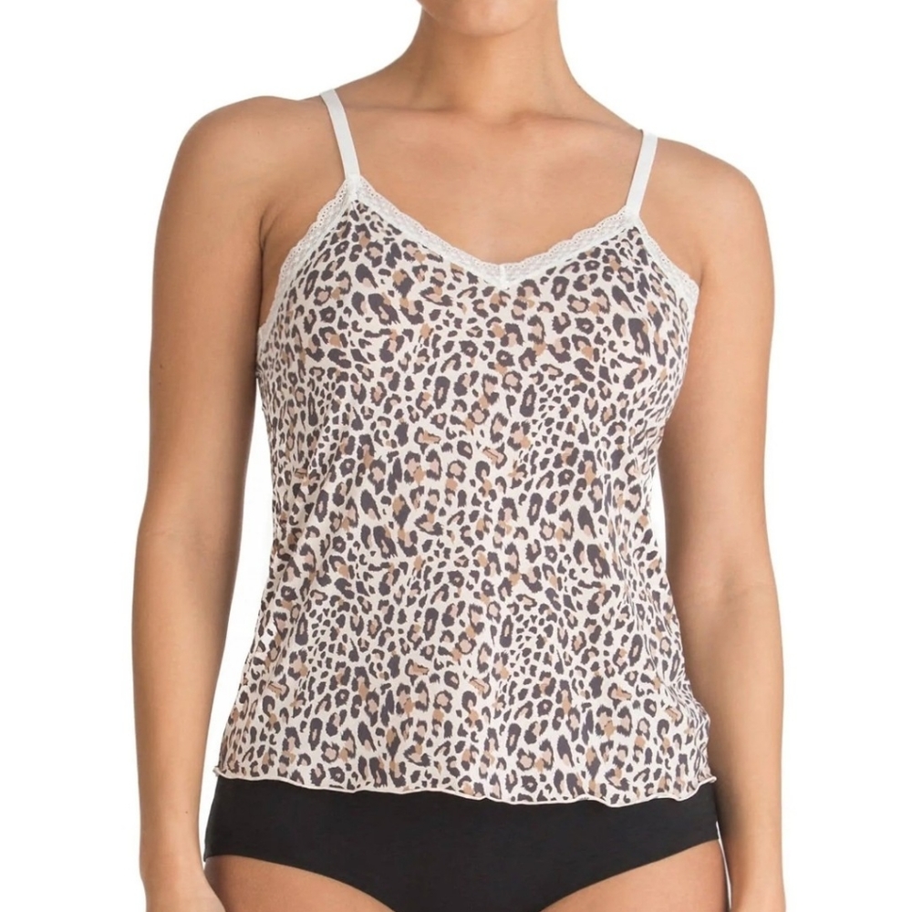 Honeydew Intimates Aiden Leopard Print Microfiber Lace Lounge Camisole Size M